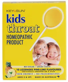 Key Sun Kids Throat Homoeopathic Product Pine-Lime 10 lozenges