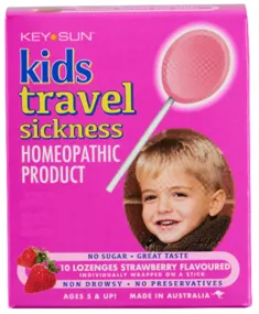 Key Sun Kids Travel Sickness Homoeopathic Product Strawberry 10 lozenges