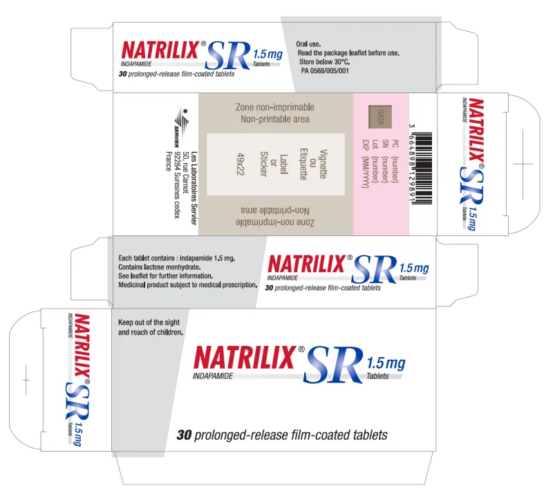 Picture of ​​​NATRILIX SR indapamide 1.5mg prolonged-release film-coated tablets - carton
