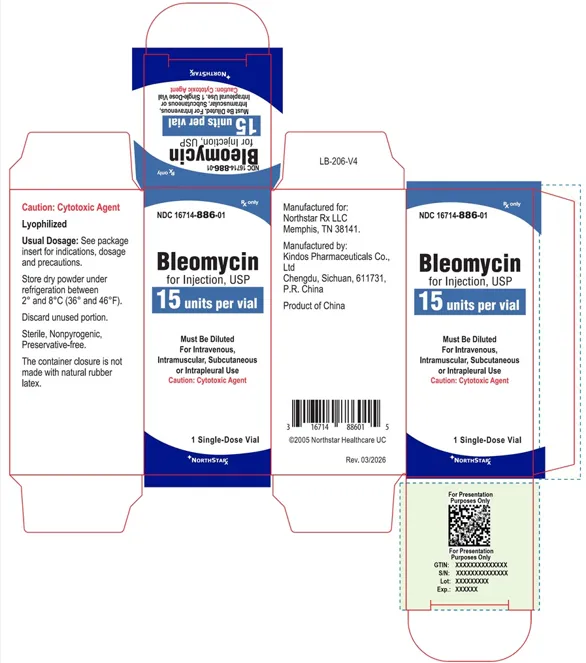 Picture of bleomycin for injection, USP 15 units per vial - carton