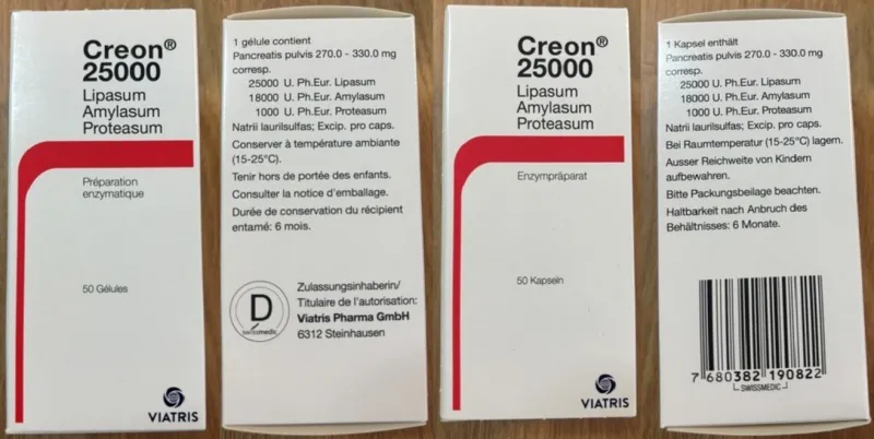 Picture of Creon 25000 unit pancreatic enzymes capsule 50 pack - carton