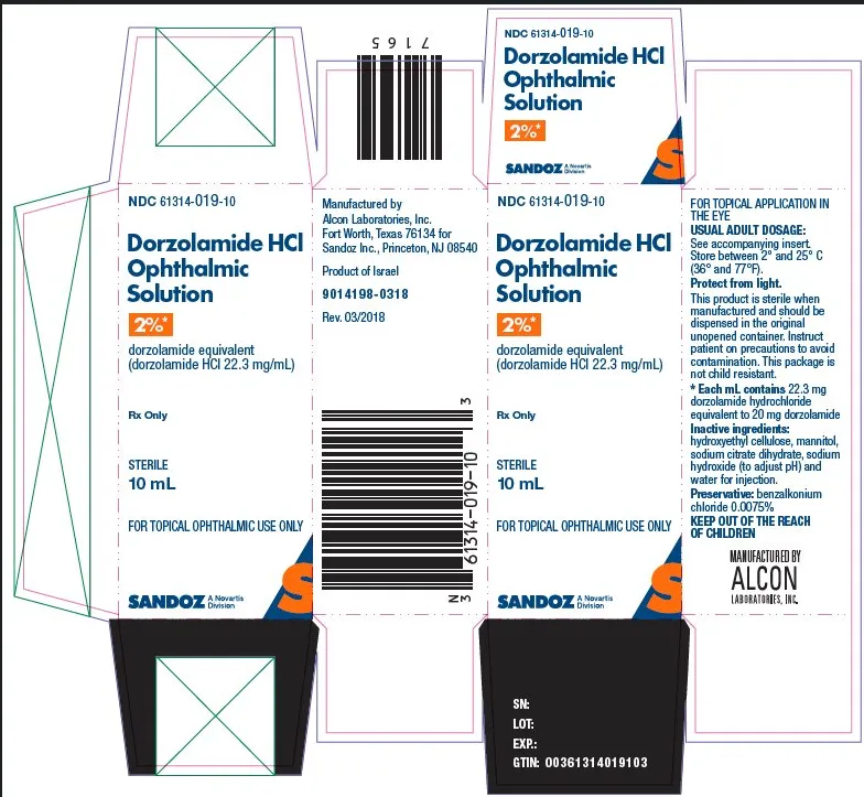 Picture of Dorzolamide HCL Ophthalmic Solution 2% - Carton