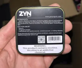 Nicotine gum packet - back