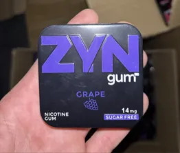 Nicotine gum packet - front