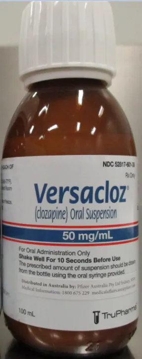 Approval lapsed 16/01/2026) VERSACLOZ (clozapine) 50 mg/mL oral
