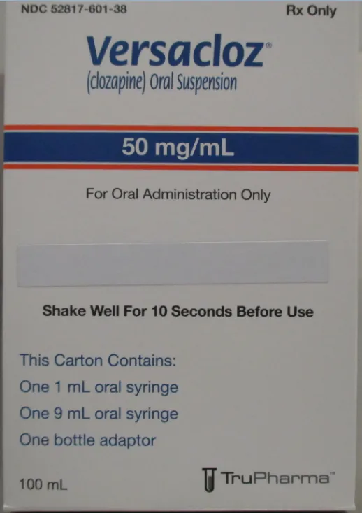 Approval lapsed 16/01/2026) VERSACLOZ (clozapine) 50 mg/mL oral