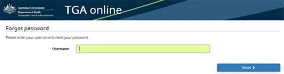 Screenshot of the 'Forgot password' page highlighting where to enter the 'Username'