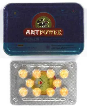 Ant Power package and blister pack with tablets