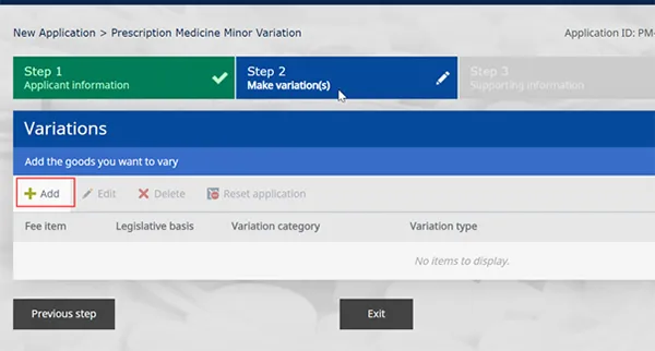 Screenshot highlighting the Add information button