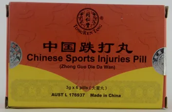 Chinese sports injuries pill packet front view