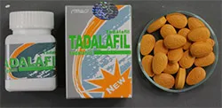 Counterfeit Taladafil packaging and tablets