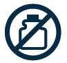 icon of pill bottle with circular strike through