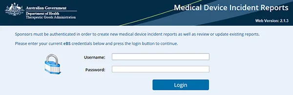 screenshot showing login screen