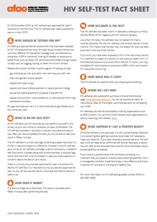 HIV Self-Test Fact Sheet