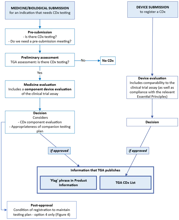 Infographic of Concept diagram of the TGA CDx evaluation process