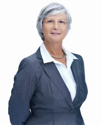 A picture of a woman in a suit
