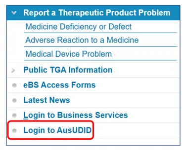 Figure 2: 'Login to AusUDID' button